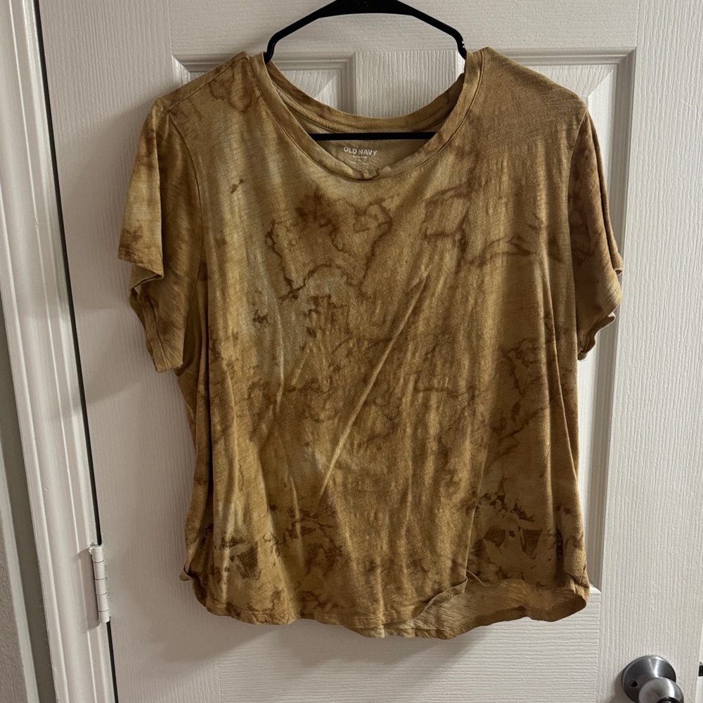 Old Navy Women's Tan Tie-Dye Tee